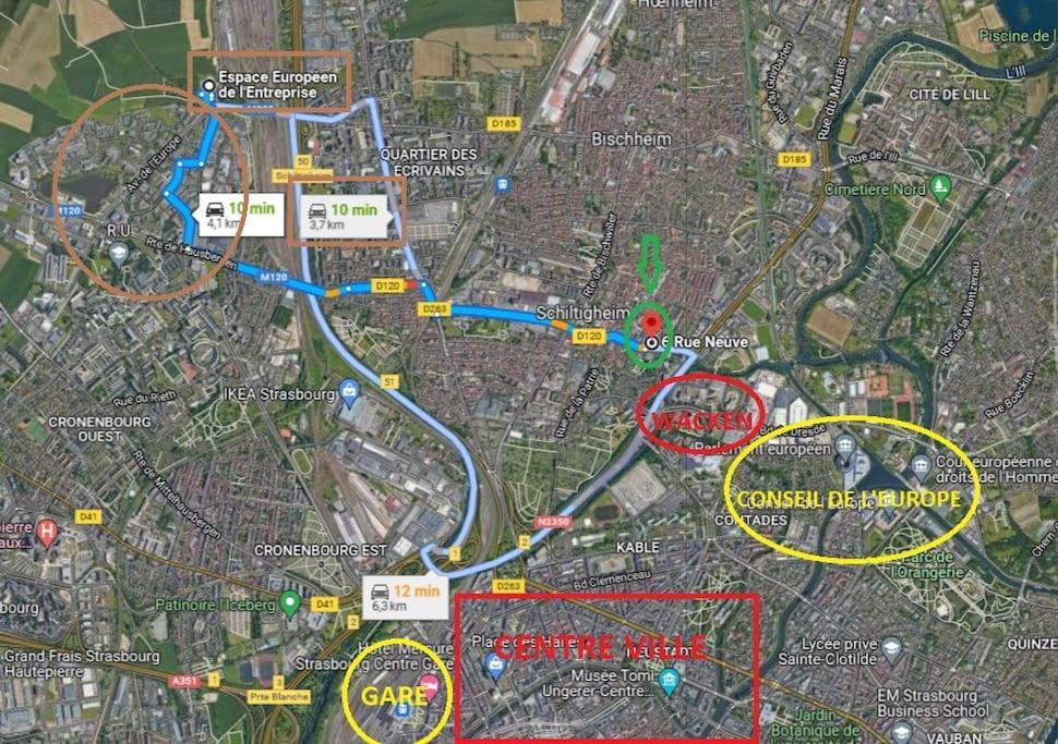 שילטיגהיים T2 - Tram Direct Strasbourg Centre Ville En 11 Min - Parking Gratuit מראה חיצוני תמונה
